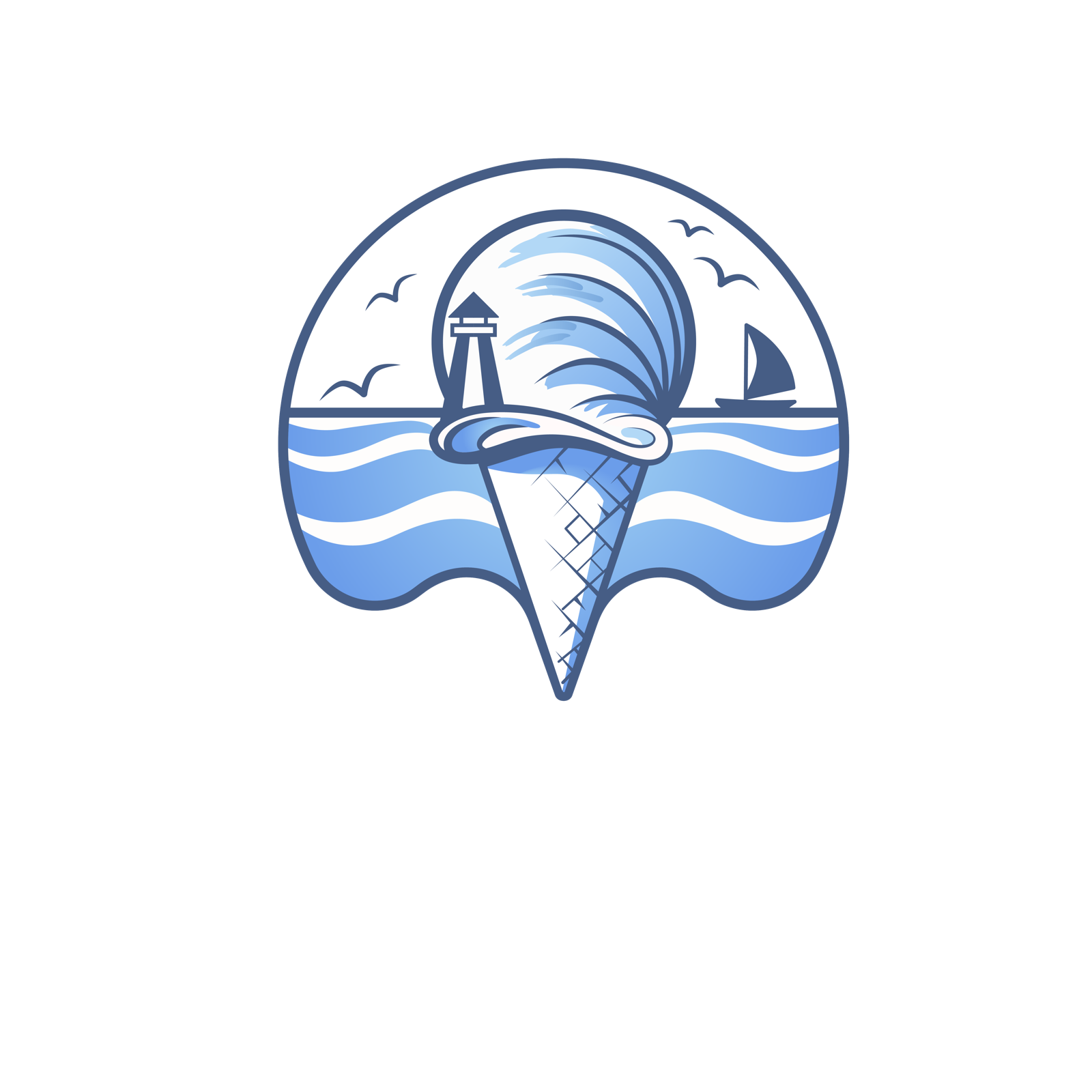 Willard Scoops ice cream and waves logo
